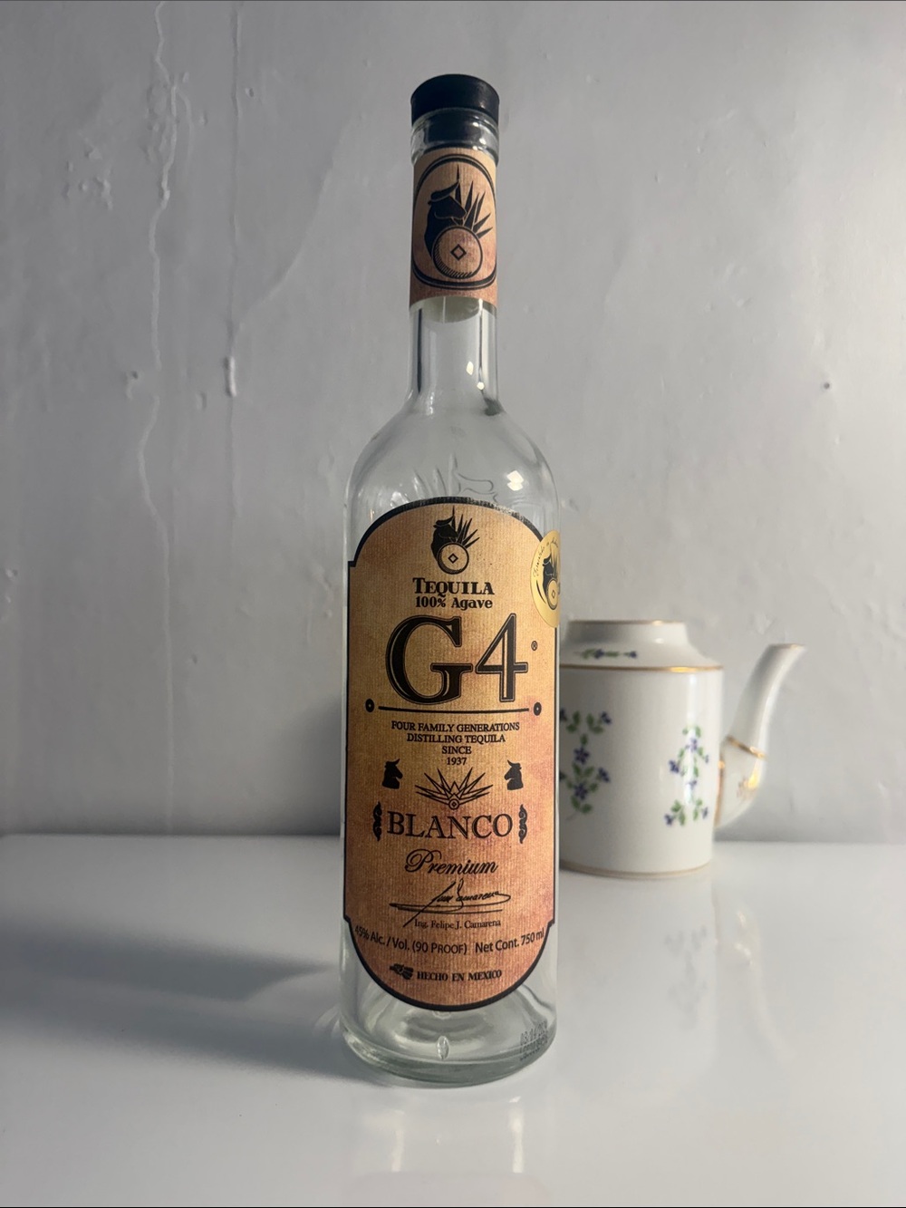G4 Tequila Blanco "Madera Fermented" "Fermentado en Madera" Premium EMPTY BOTTLE